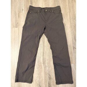 Prana Brion Pants Mens 34x30 Slim Fit Nylon Stretch Hiking Outdoor Black Chino